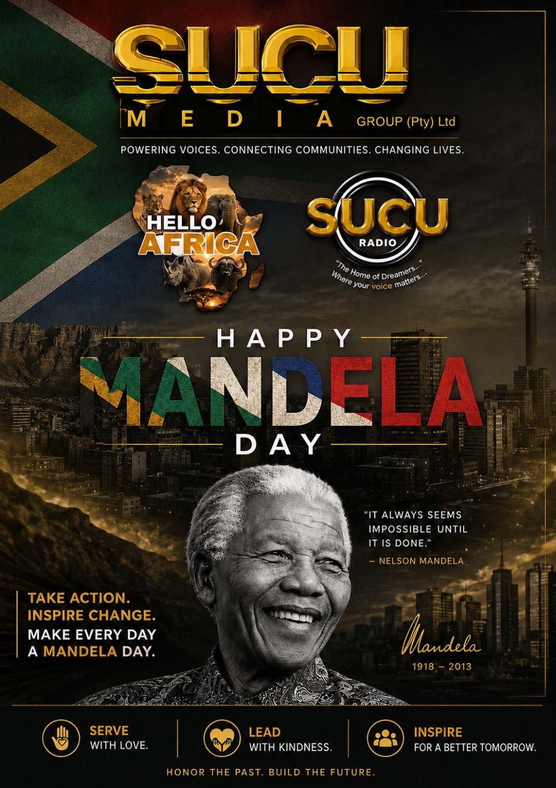 SUCU Media Group — Happy Mandela Day poster