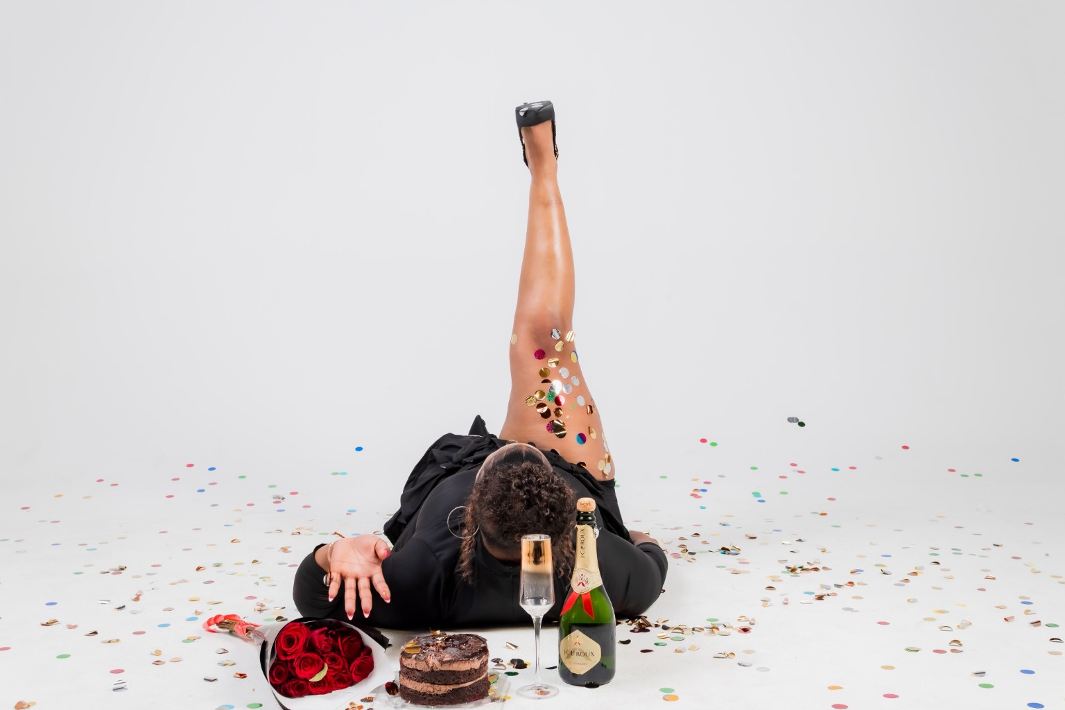 Playful milestone celebration portrait
